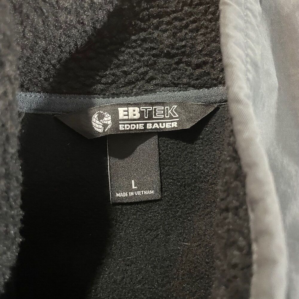 Eddie Bauer EBTEK Full Zip Up Sleeveless Sweater Vest Fleece Gray Men’s Large - Picture 3 of 11